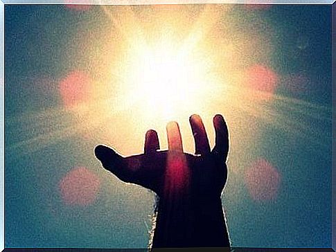 hand open to the sun