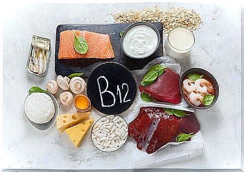 Foods with vitamin B12.