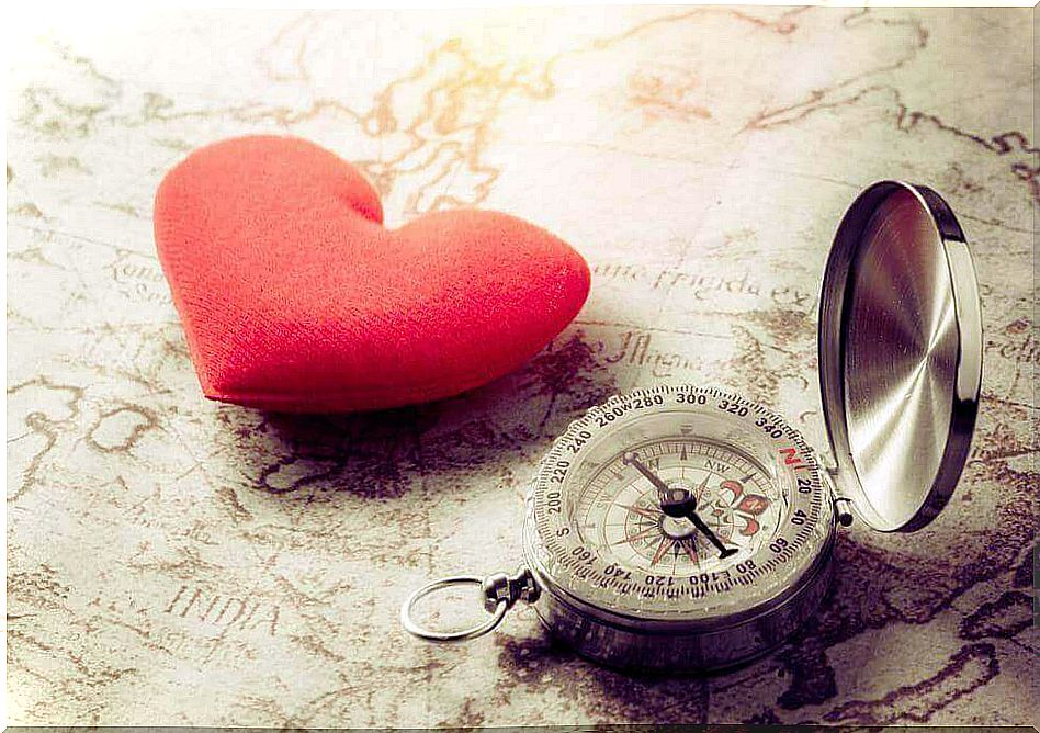 Heart with compass