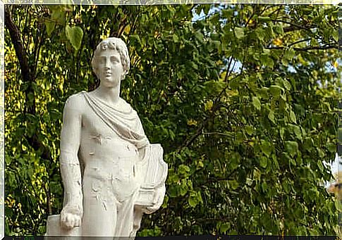 Marble statue of Orpheus with the lyre