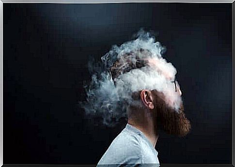 Man with smoke in his head