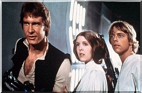 Han Solo with Leila and Luke