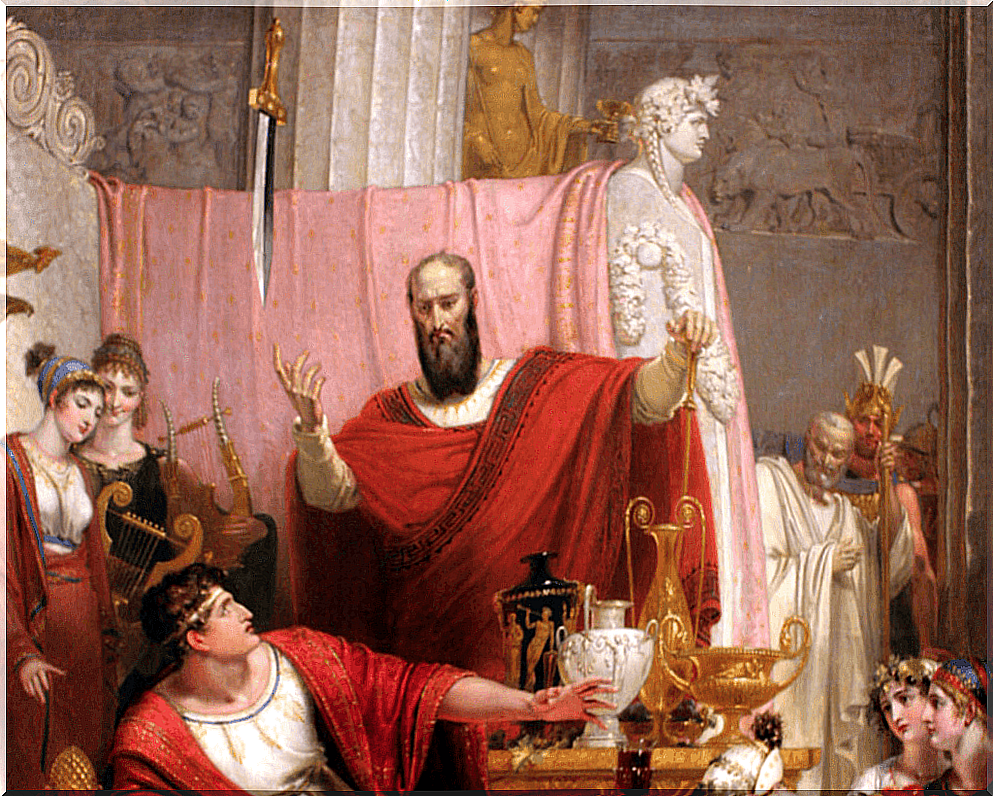 The legend of the sword of Damocles