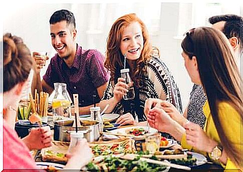 Kids at a vegetarian table